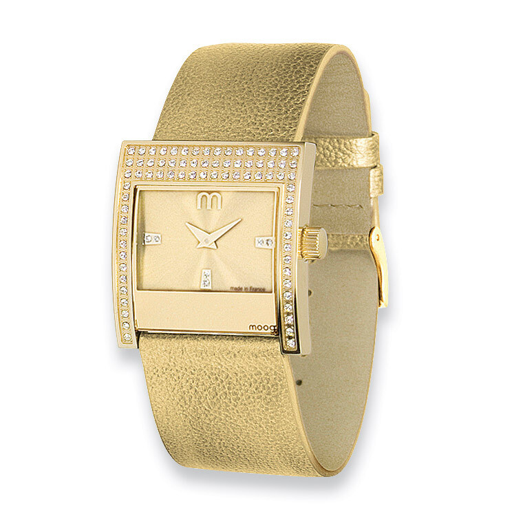 Moog Champs Elysees Gold Dial Gold Leather Watch - Fashionista