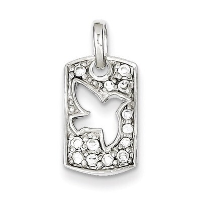 Peace Diamond Dove Charm Sterling Silver QP1242, MPN: QP1242, 191101279560