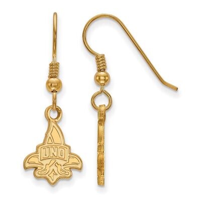 University of New Orleans Small Dangle Earring Wire Gold-plated Silver GP005UNO, MPN: GP005UNO, 886…