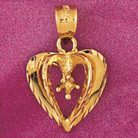 Dazzlers Jewelry Heart Pendant Necklace Charm Bracelet in Yellow, White or Rose Gold 3987, MPN: DZ-…