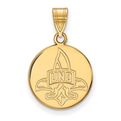 University of New Orleans Medium Disc Pendant 14k Yellow Gold 4Y017UNO, MPN: 4Y017UNO, 886774874777
