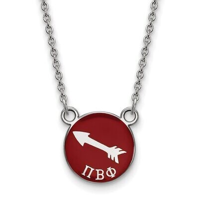 Pi Beta Phi Extra Small Enameled Pendant with 18 Inch Chain Sterling Silver SS042PBP-18, MPN: SS042…