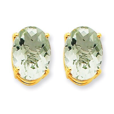 14x10 Oval Green Quartz Earrings 14k Gold XE92AG, MPN: XE92AG, 883957109367