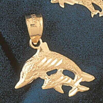 Dazzlers Jewelry Dolphin Pendant Necklace Charm Bracelet in Yellow, White or Rose Gold 383, MPN: DZ…