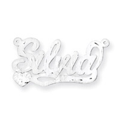 0.018 Gauge Satin Diamond-cut Nameplate Sterling Silver XNA176SS, MPN: XNA176SS, 191101541971