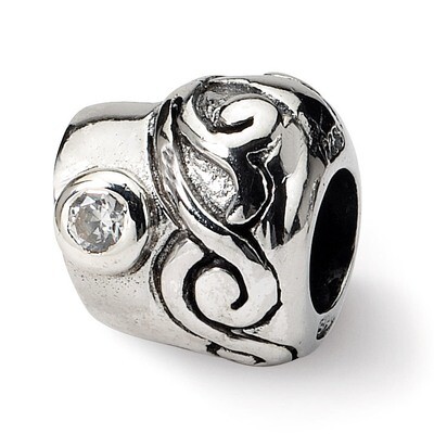 Synthetic Diamond Bead - Sterling Silver QRS433, MPN: QRS433, 883957723303