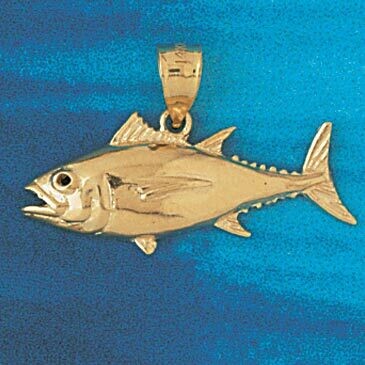 Dazzlers Jewelry Tuna Fish Pendant Necklace Charm Bracelet in Yellow, White or Rose Gold 569, MPN: …
