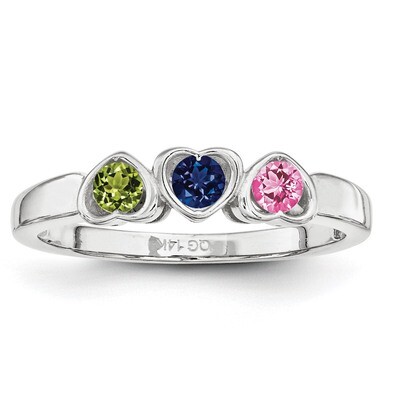 14K White Gold Synthetic Ring Family &amp; Mother XMR85/3WSY, MPN: XMR85_3W, 883957500010