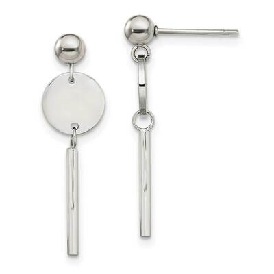 Post Dangle Earrings Stainless Steel Polished SRE1410, MPN: SRE1410, 191101866296