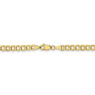 22 Inch 4.3mm Semi-Solid Curb Link Chain 10k Yellow Gold 10BC107-22, MPN: 10BC107-22, 886774578835