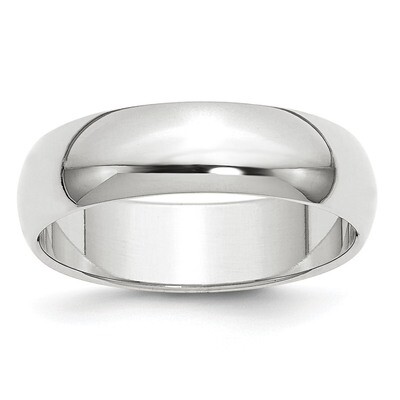 6mm Half Round Band 10k White Gold WHR060 Engravable, MPN: WHR060, 886774297712