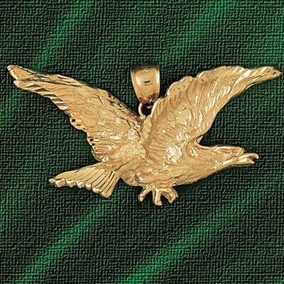 Dazzlers Jewelry Flying Eagle Pendant Necklace Charm Bracelet in Yellow, White or Rose Gold 2783, M…