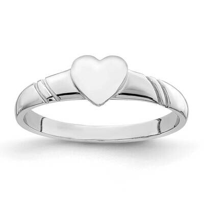 Heart Children&#39;s Ring 14k White Gold Polished D4746, MPN: D4746, 196904062876