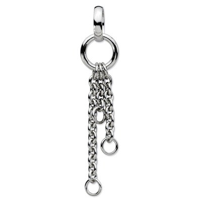 Double Circle Shaped Charm Carrier Pendant Sterling Silver QCC617 by Amore La Vita, MPN: QCC617, 88…