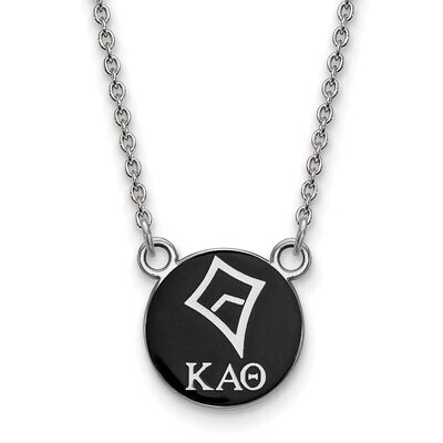 Kappa Alpha Theta Extra Small Enameled Pendant with 18 Inch Chain Sterling Silver SS042KAT-18, MPN:…