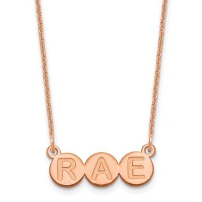 3 Letter Bubble Necklace 14k Rose Gold XNA1323R, MPN: XNA1323R,