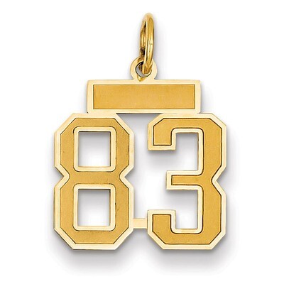 Number 83 Charm 14k Gold Small Satin  LSS83, MPN: LSS83, 883957070421