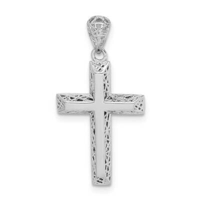 Polished Cross Pendant Sterling Silver Rhodium-plated QC9377, MPN: QC9377, 886774015453