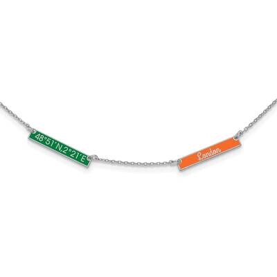 Brushed Epoxied 2 Station Necklace Sterling Silver Rhodium-plated XNA1179/2SS, MPN: XNA1179/2SS,