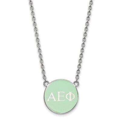 Alpha Epsilon Phi Small Enameled Pendant with 18 Inch Chain Sterling Silver SS030AEP-18, MPN: SS030…