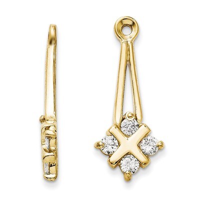 Earring Jacket 14k Gold AA Quality Diamond XJ18AA, MPN: XJ18AA, 883957114934