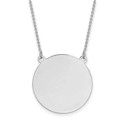 21 Inch Plain .018 Gauge Circular Engravable Disc 18 Necklace 14k white Gold XWM626/18-18, MPN: XWM…