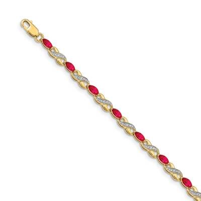 Ruby Bracelet 14k Gold Diamond BM4485-RU-015-YA, MPN: BM4485-RU-015-YA, 883957978888