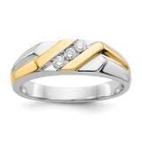 Gold Diamond Mens Ring 14k Two-tone Gold RM5808-016-WYA, MPN: RM5808-016-WYA, 883957979076