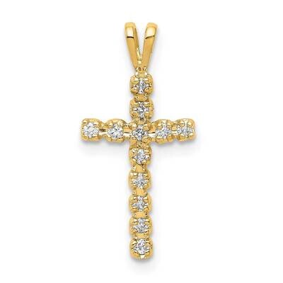 Latin Cross Pendant 14k Gold AA Diamond PM4946-013-YA, MPN: PM4946-013-YA, 883957212425