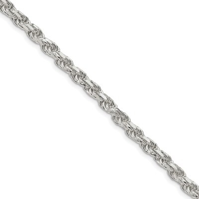 9 Inch 5.75mm Diamond-cut Rope Chain Sterling Silver QDC120-9, MPN: QDC120-9, 886774003146