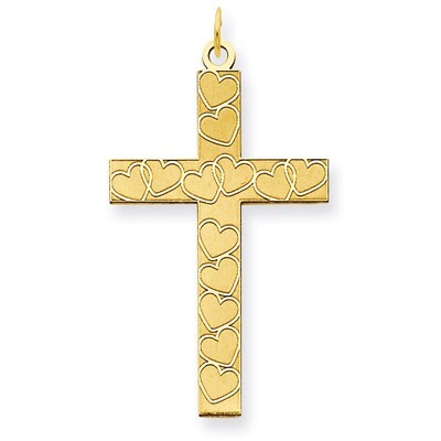 Laser Designed Cross Pendant 14k Gold XR1092, MPN: XR1092, 886774131306