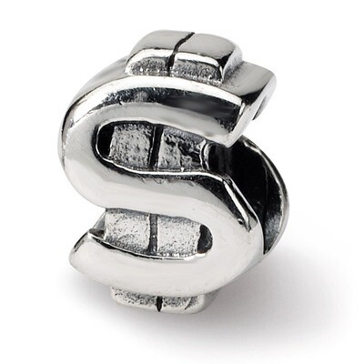 Dollar Sign Bead - Sterling Silver QRS302, MPN: QRS302, 883957721989