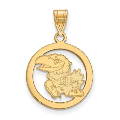University of Kansas Sm Pendant in Circle Gold-plated Silver GP029UKS, MPN: GP029UKS, 886774932996