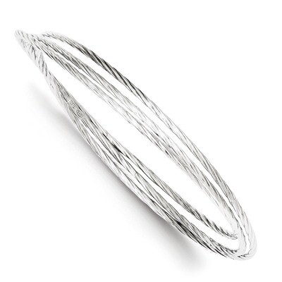Twisted Intertwined Bangle Bracelet Sterling Silver Rhodium-plated QB702, MPN: QB702, 883957550756