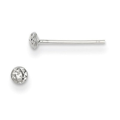 3mm Puff Circle Stud Earrings 14k White Gold TL910, MPN: TL910, 886774562919