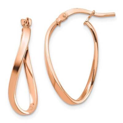 2mm Wavy Hoop Earrings 14k Rose Gold Polished TF1394R, MPN: TF1394R, 191101987007