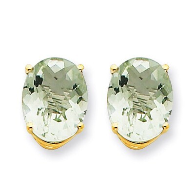 10x8 Oval Green Quartz Earrings 14k Gold XE90CG, MPN: XE90CG, 883957108872