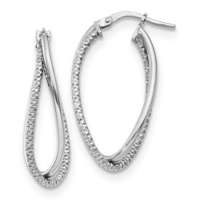 Leslie&#39;s Textured Fancy Earrings Sterling Silver Polished HB-QLE1171, MPN: QLE1171, 191101734977