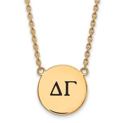 Delta Gamma Small Enameled Pendant with 18 Inch Chain Gold-plated Silver GP017DG-18, MPN: GP017DG-1…