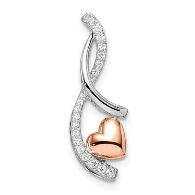 White and Rose Heart Diamond Chain Slide 14k Two-Tone Gold PM8543-015-WRA, MPN: PM8543-015-WRA, 196…