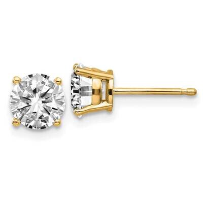1.75ct. 6.0mm Round J-K Color Moissanite Earrings 14k Gold YG326-11MB, MPN: YG326-11MB,