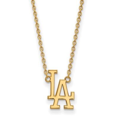 Los Angeles Dodgers Large Pendant with Chain Necklace Gold-plated Silver GP009DOD-18, MPN: GP009DOD…
