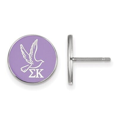 Sigma Kappa Enameled Post Earrings Sterling Silver SS046SKP, MPN: SS046SKP, 886774610108