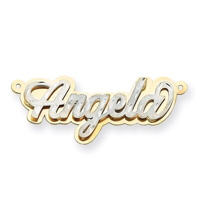 Satin Diamond-cut 3D Nameplate 14k Two-Tone Gold XNA250T, MPN: XNA250T, 883957972657
