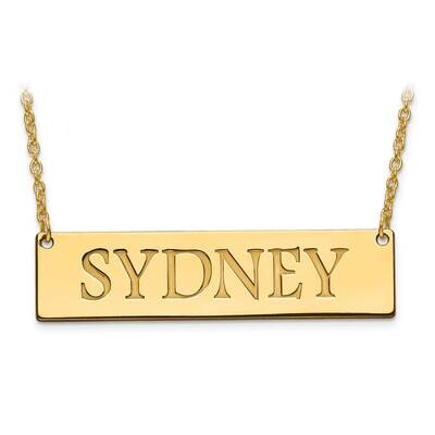 Recessed Letters Polished Name Bar with Chain 14k Gold XNA648Y, MPN: XNA648Y, 191101220661