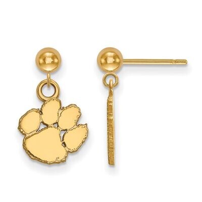 Clemson University Earring Dangle Ball Gold-plated Silver GP010CU, MPN: GP010CU, 886774910710
