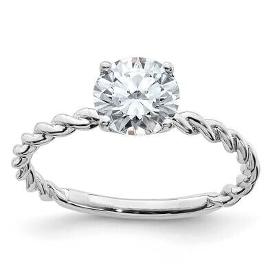 1 1/5ct. D E F Pure Light Round Twisted Moissanite Solitaire Ring 14k White Gold RM6798-120-WMP, MP…