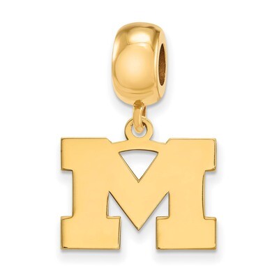 Michigan University of Small Dangle Bead Gold-plated Sterling Silver GP033UM, MPN: GP033UM, 8867749…