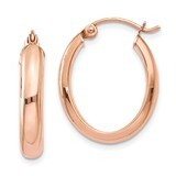 Polished Oval Tube Hoop Earrings 14k Rose Gold TF974, MPN: TF974, 886774732336