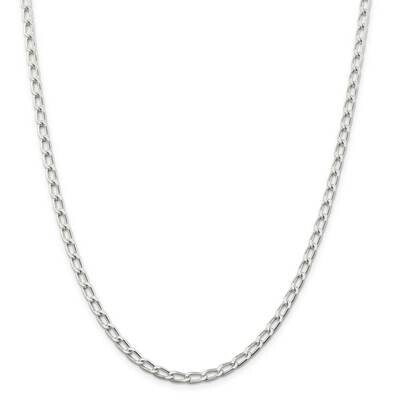 4.3mm Open Elongated Link Chain 22 Inch Sterling Silver QLL120-22, MPN: QLL120-22,